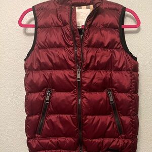 Burberry Kids Burgundy Puffer Vest